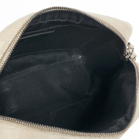 Saint Laurent Lou Camera White Croc-Embossed Crossbody - Picture 12 of 14